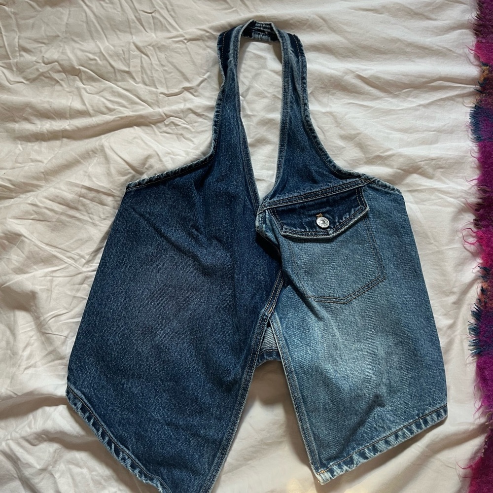 SOLD Zara Blue Denim Crop Top